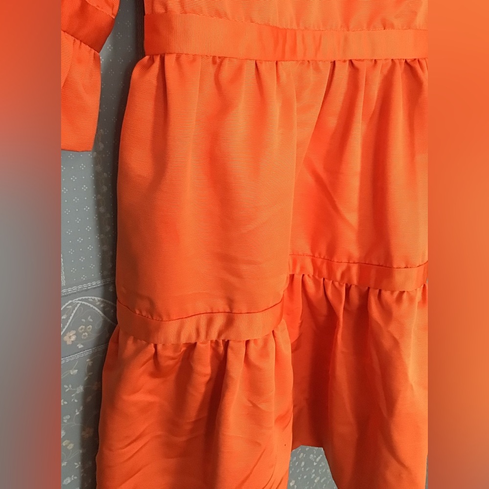 Gretchen Scott Designs Orange Dress with Pink Lining - Picture 4 of 6